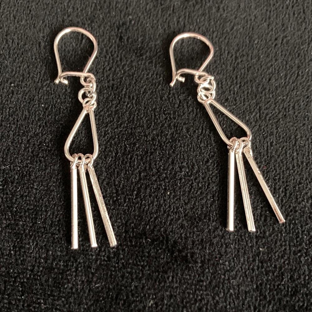 Silver Dangle Earrings, Modernist